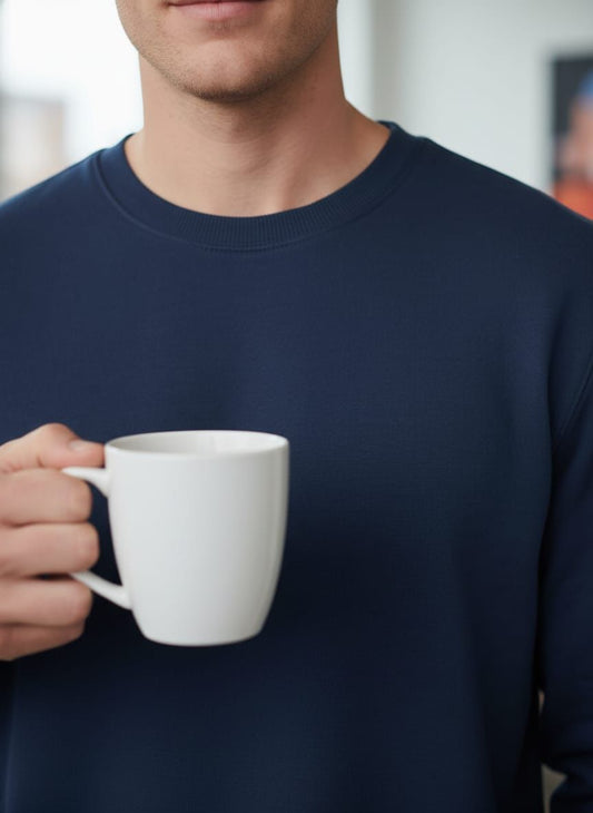 Plain Men Sweatshirt (Navy Blue)