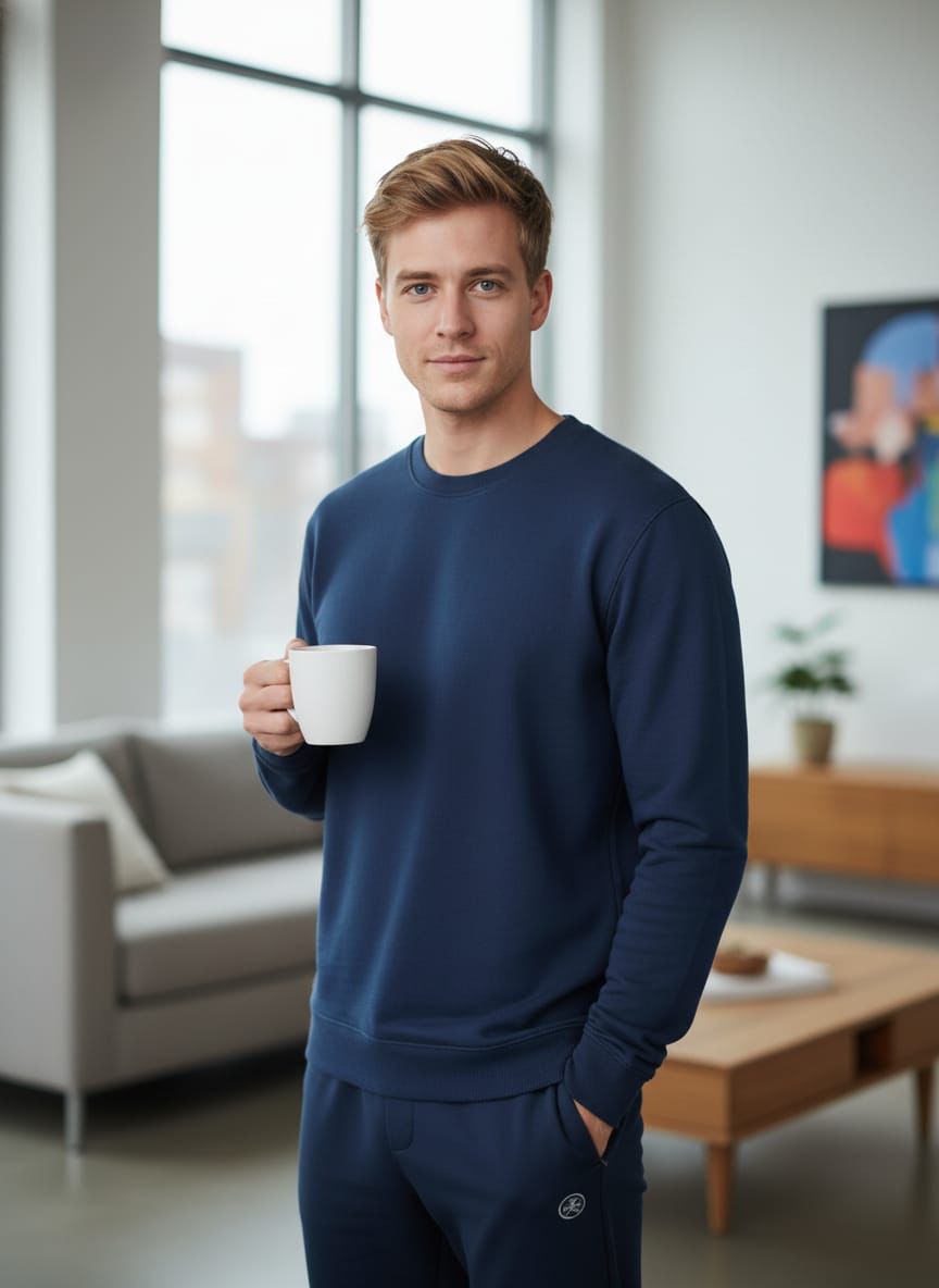 Plain Men Sweatshirt (Navy Blue)