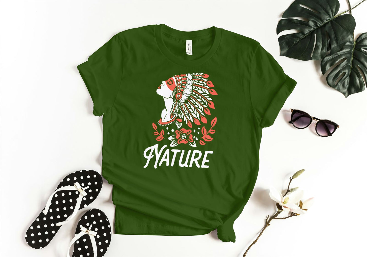Nature Indian Girl Graphic Tee
