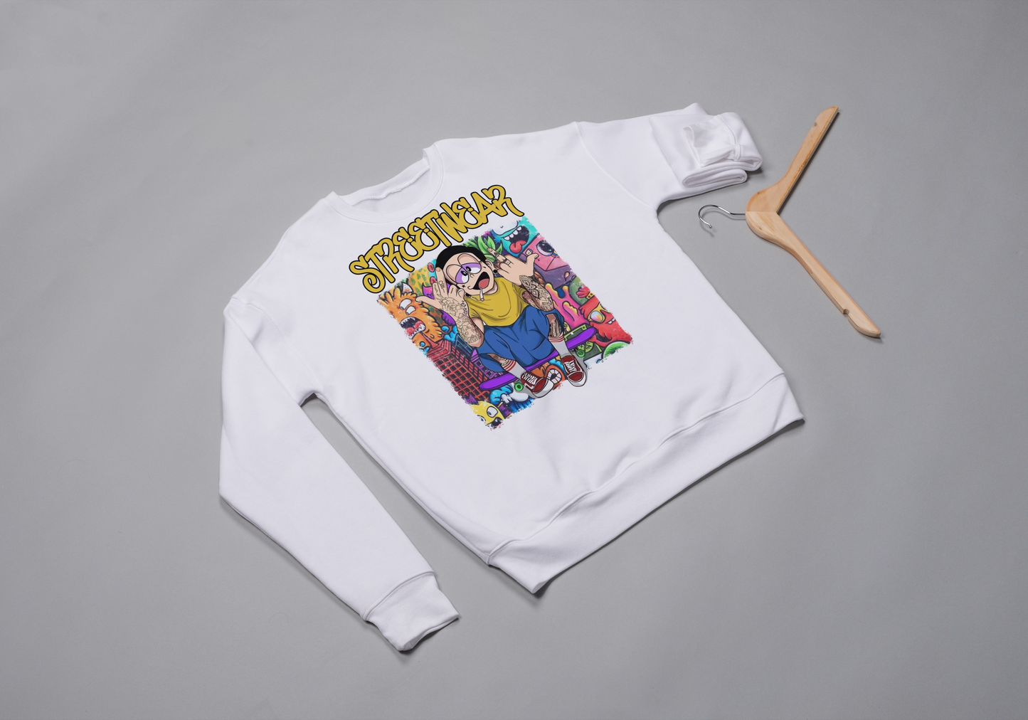 "STREETWEAR" Maximalist Cartoon Crewneck
