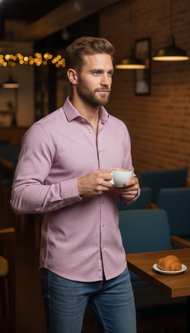 Premium Pink Texture Shirt – Clean & Sophisticated Look