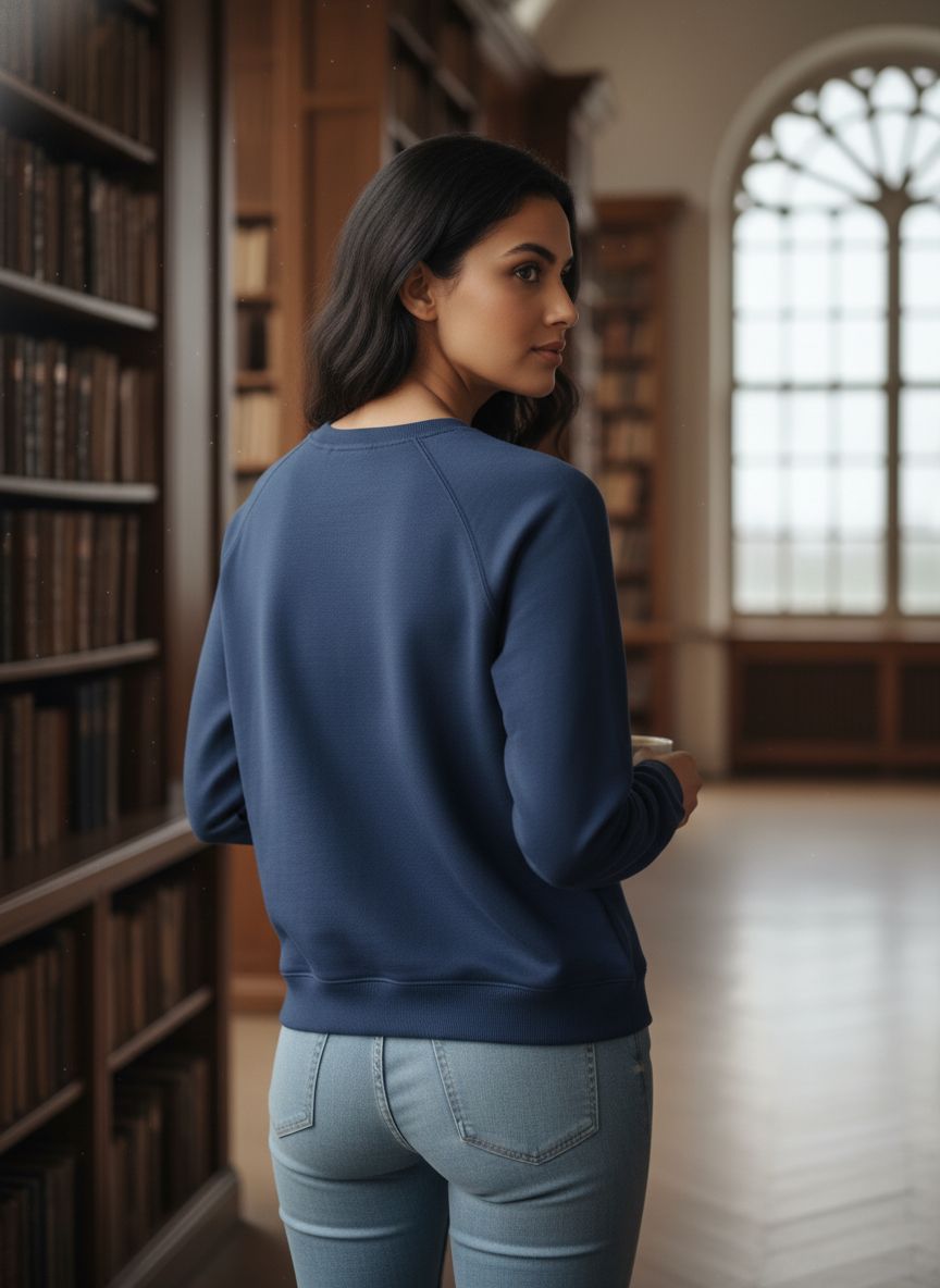 Essential Navy blue Crewneck for Women – Soft Casual Fit