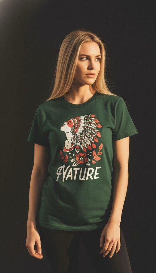 Nature Indian Girl Graphic Tee