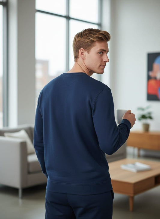 Plain Men Sweatshirt (Navy Blue)