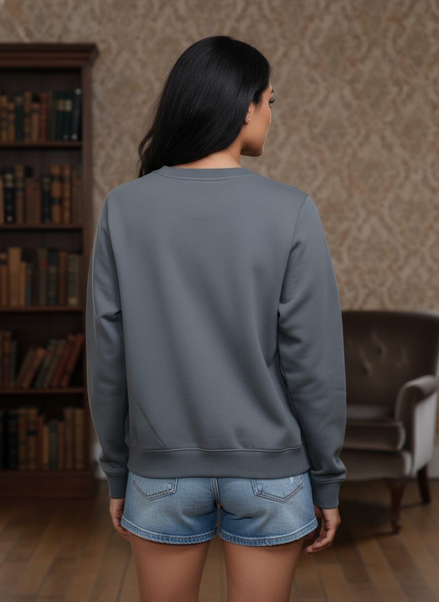 Premium Grey Crewneck – Stylish Casual Wear for Women