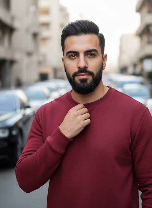 Classic Red Wine Sweatshirt – Premium Streetwear Fit