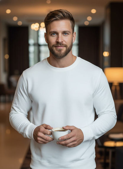 Classic White Minimal Sweatshirt – Premium Comfort Fit