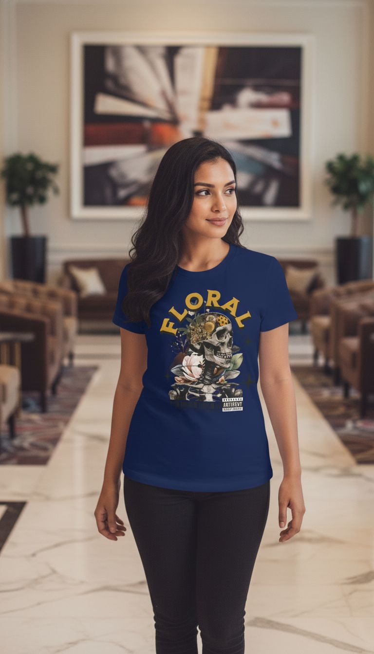 Floral design tee