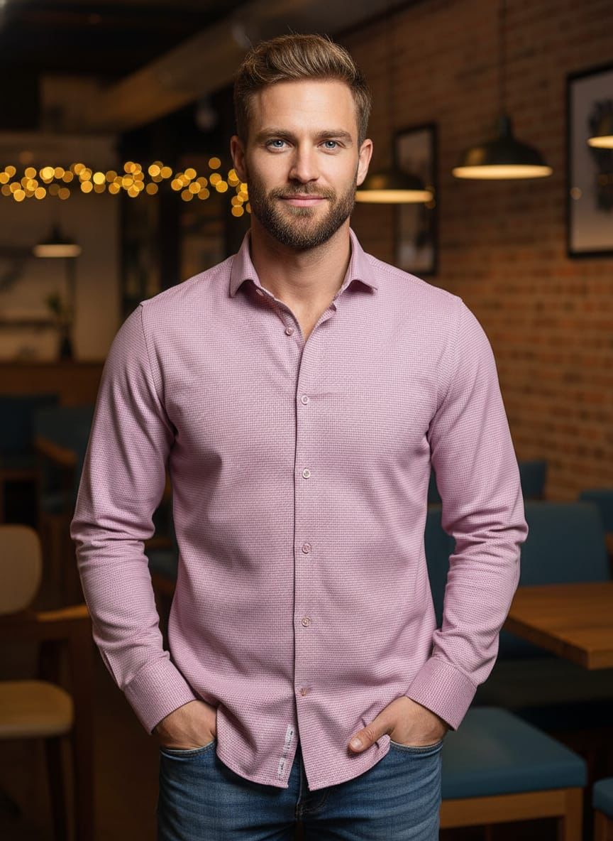 Premium Pink Texture Shirt – Clean & Sophisticated Look