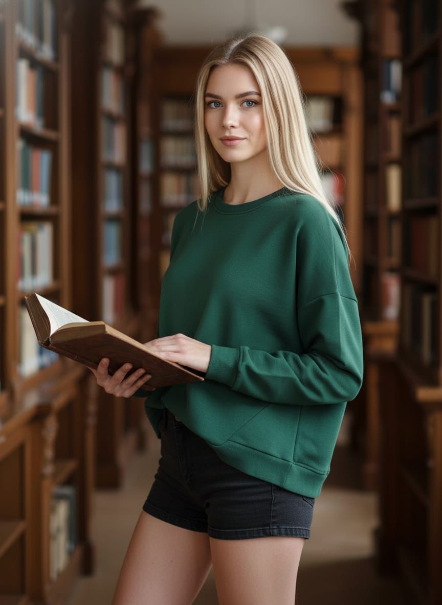 Women’s Classic Forest Green Sweatshirt – Minimal Everyday Comfort