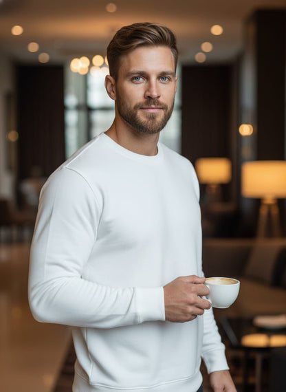 Classic White Minimal Sweatshirt – Premium Comfort Fit