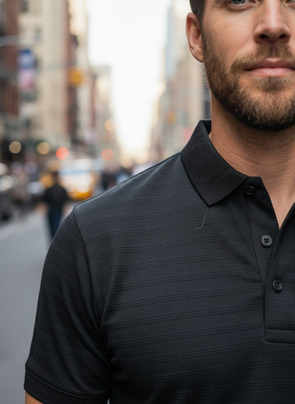 Premium Black Polo Shirt – Smart Casual Street Style