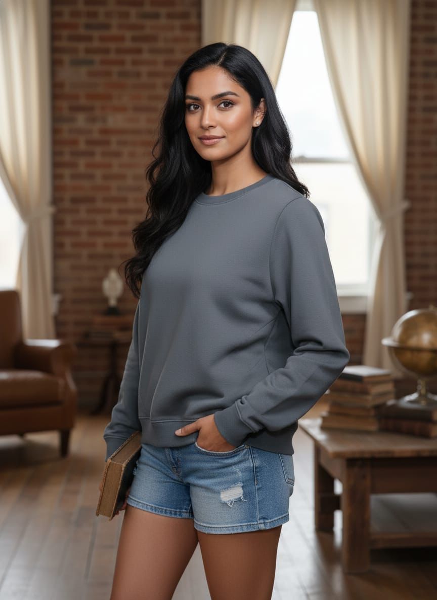 Premium Grey Crewneck – Stylish Casual Wear for Women