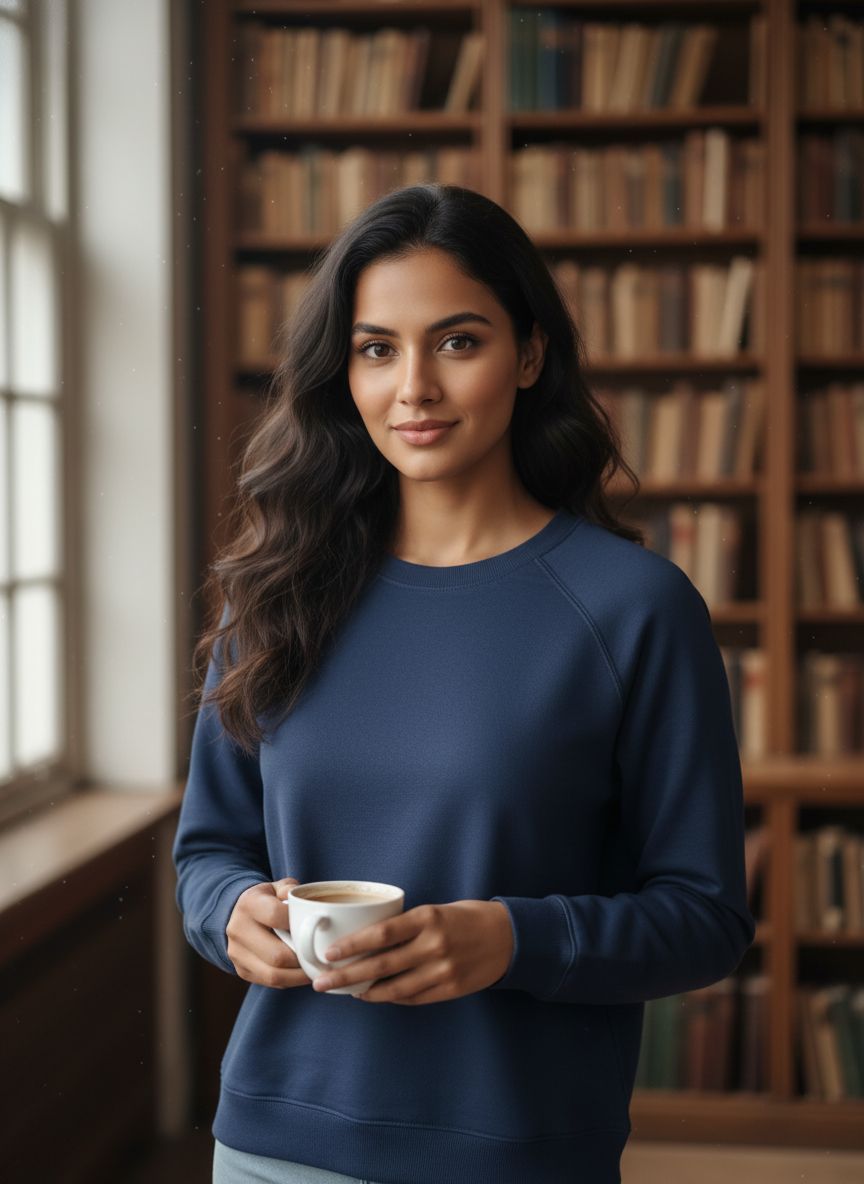 Essential Navy blue Crewneck for Women – Soft Casual Fit