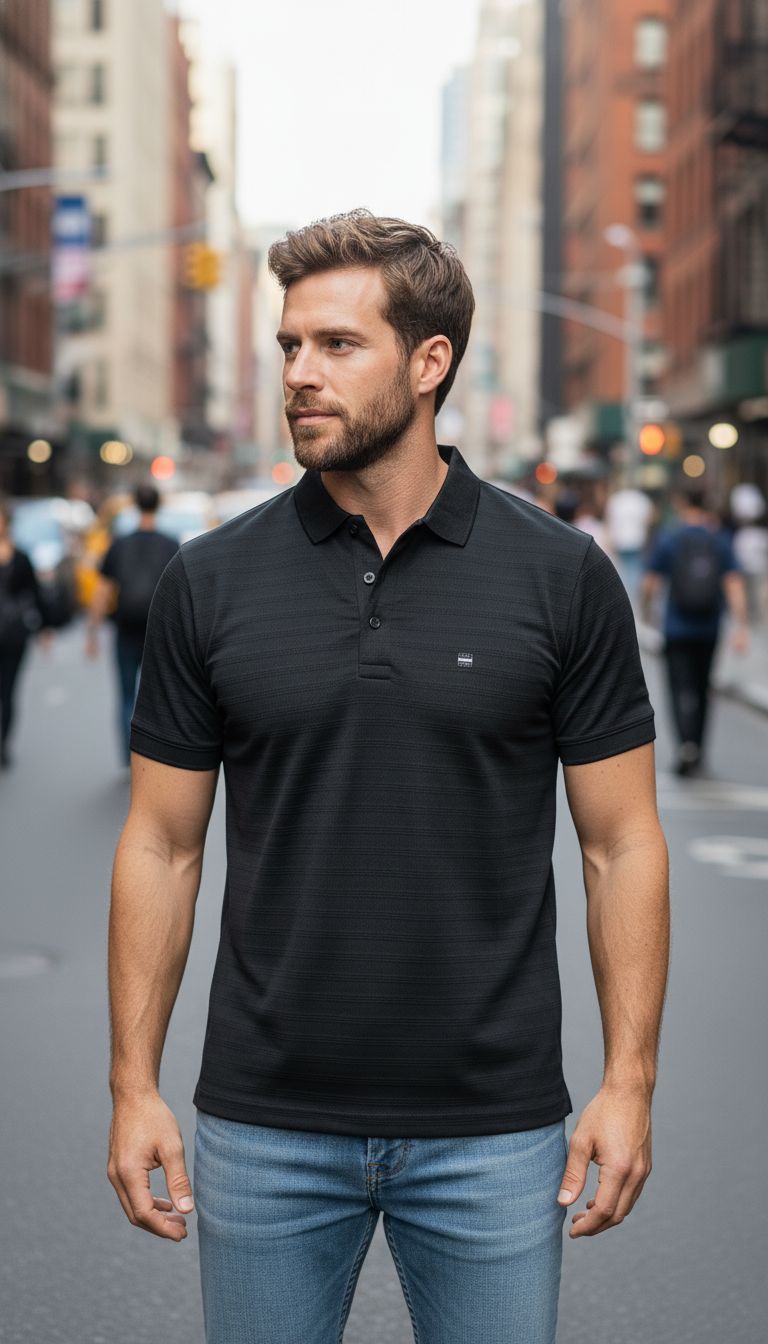 Premium Black Polo Shirt – Smart Casual Street Style