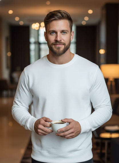 Classic White Minimal Sweatshirt – Premium Comfort Fit