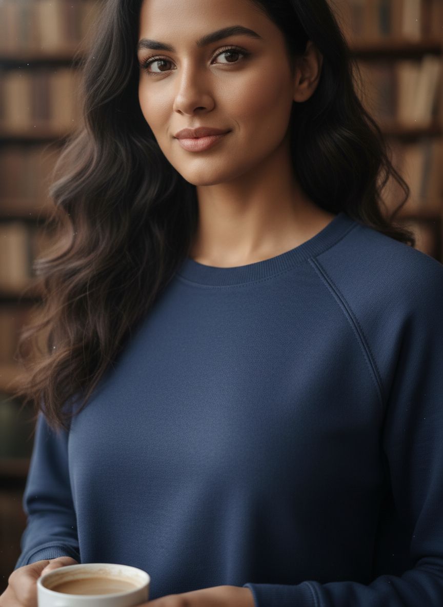 Essential Navy blue Crewneck for Women – Soft Casual Fit