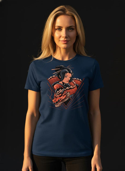 Dragon Empress Tee – Mythic Illustrative Artwork for Women