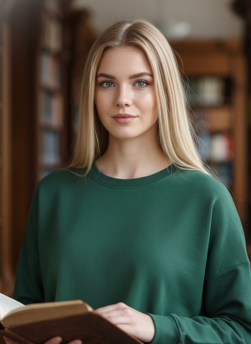 Women’s Classic Forest Green Sweatshirt – Minimal Everyday Comfort