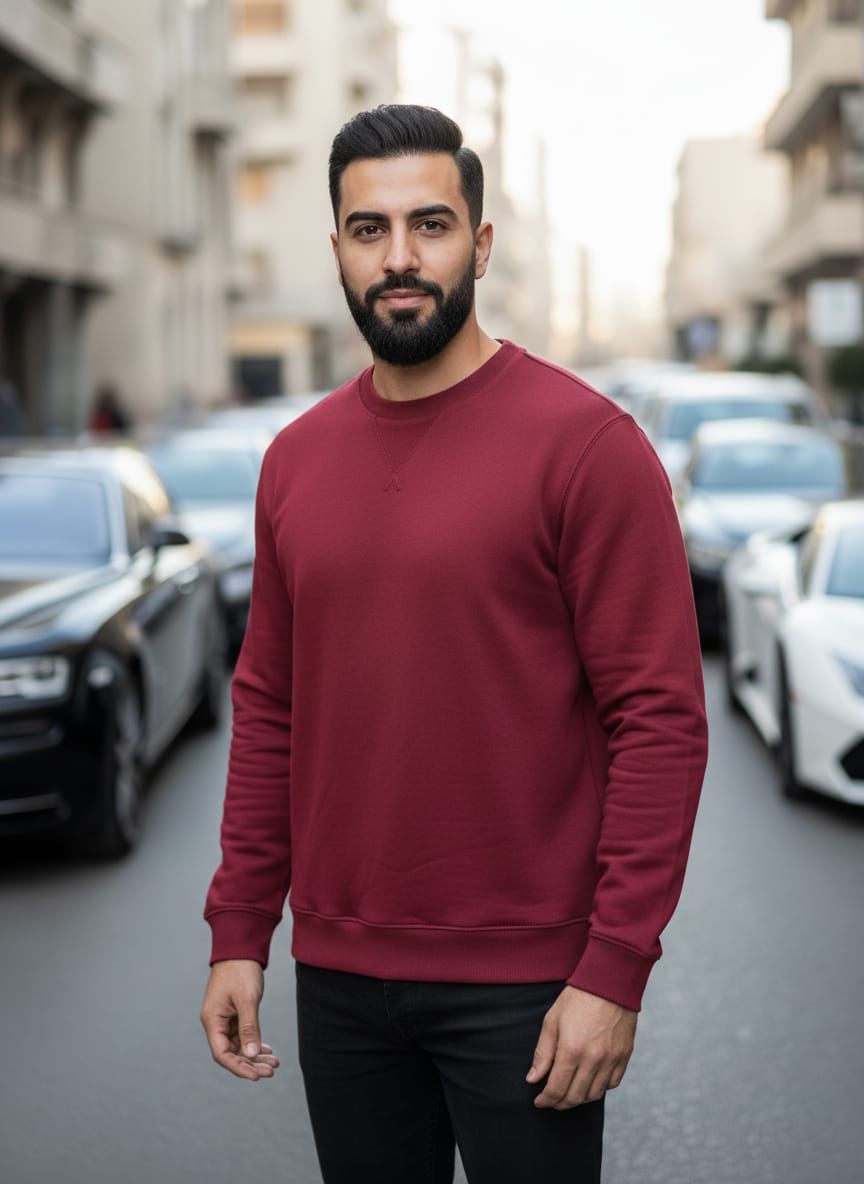 Classic Red Wine Sweatshirt – Premium Streetwear Fit