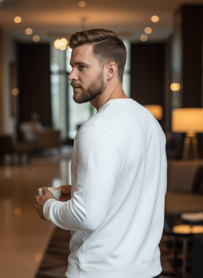 Classic White Minimal Sweatshirt – Premium Comfort Fit