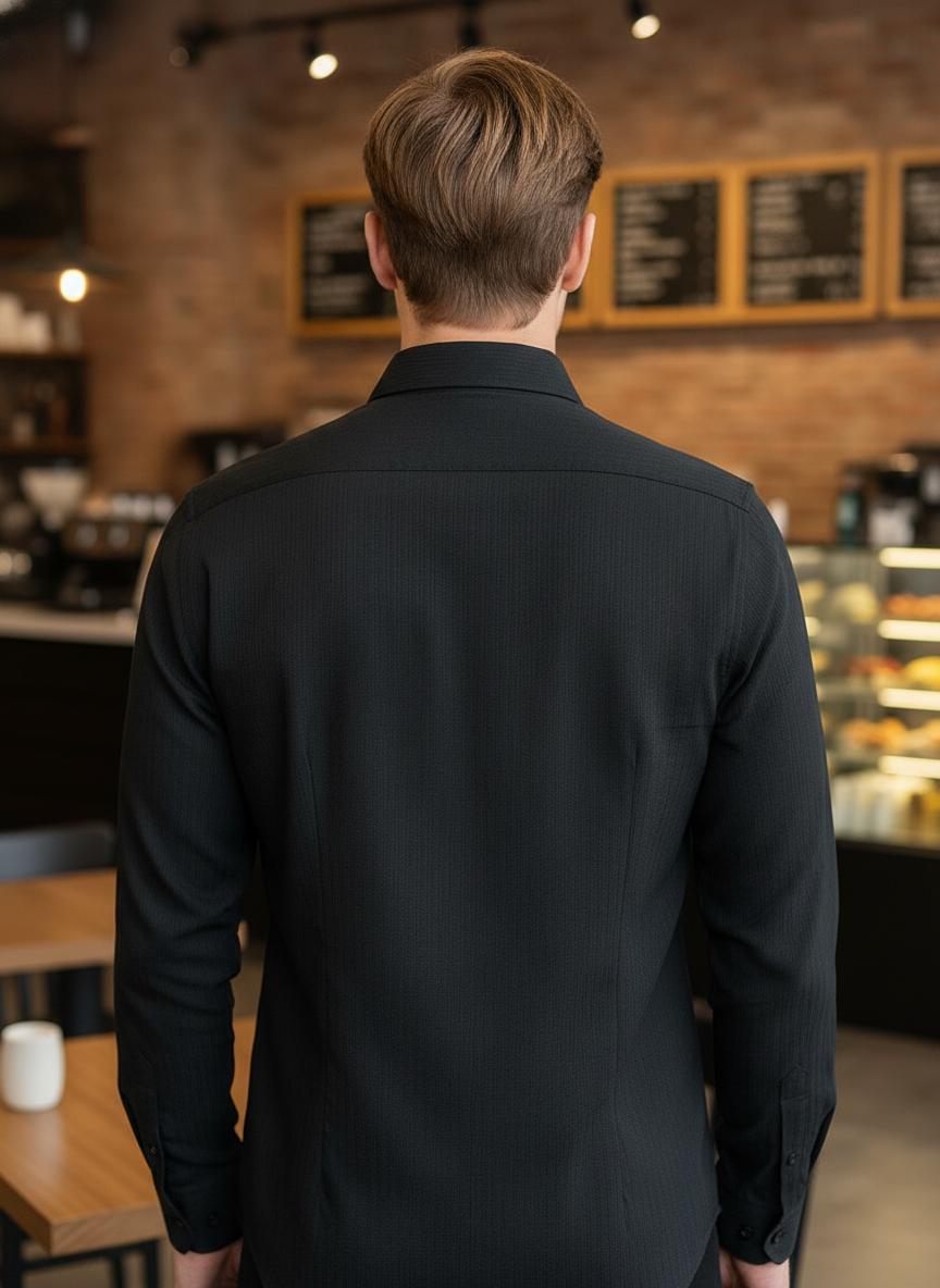 Men’s Premium Black Full Sleeve Shirt – Classic Slim Fit