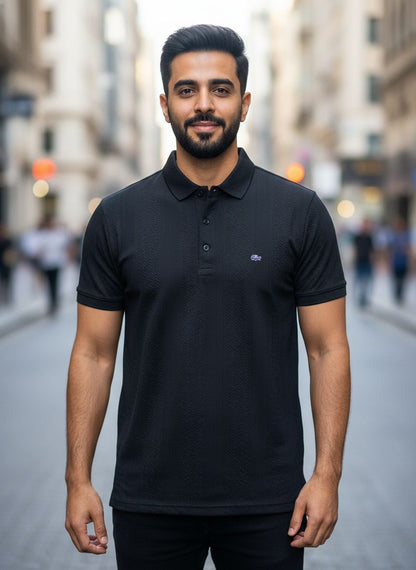 Men’s Premium Black Half Sleeve Polo T-Shirt – Classic Slim Fit