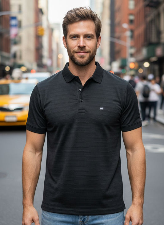 Premium Black Polo Shirt – Smart Casual Street Style