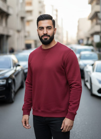 Classic Red Wine Sweatshirt – Premium Streetwear Fit