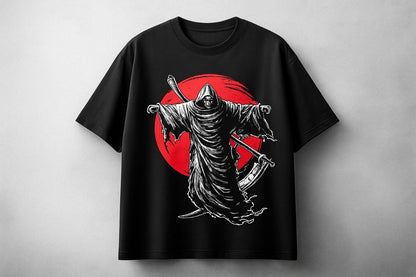 Dark Reaper Oversized Tee – Scythe & Shadow Graphic