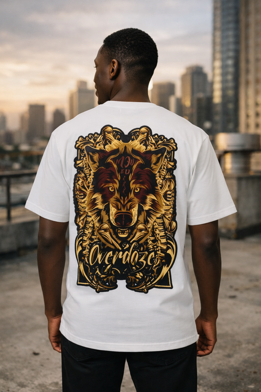 Alpha Wolf Royal Back Graphic Oversize Tee