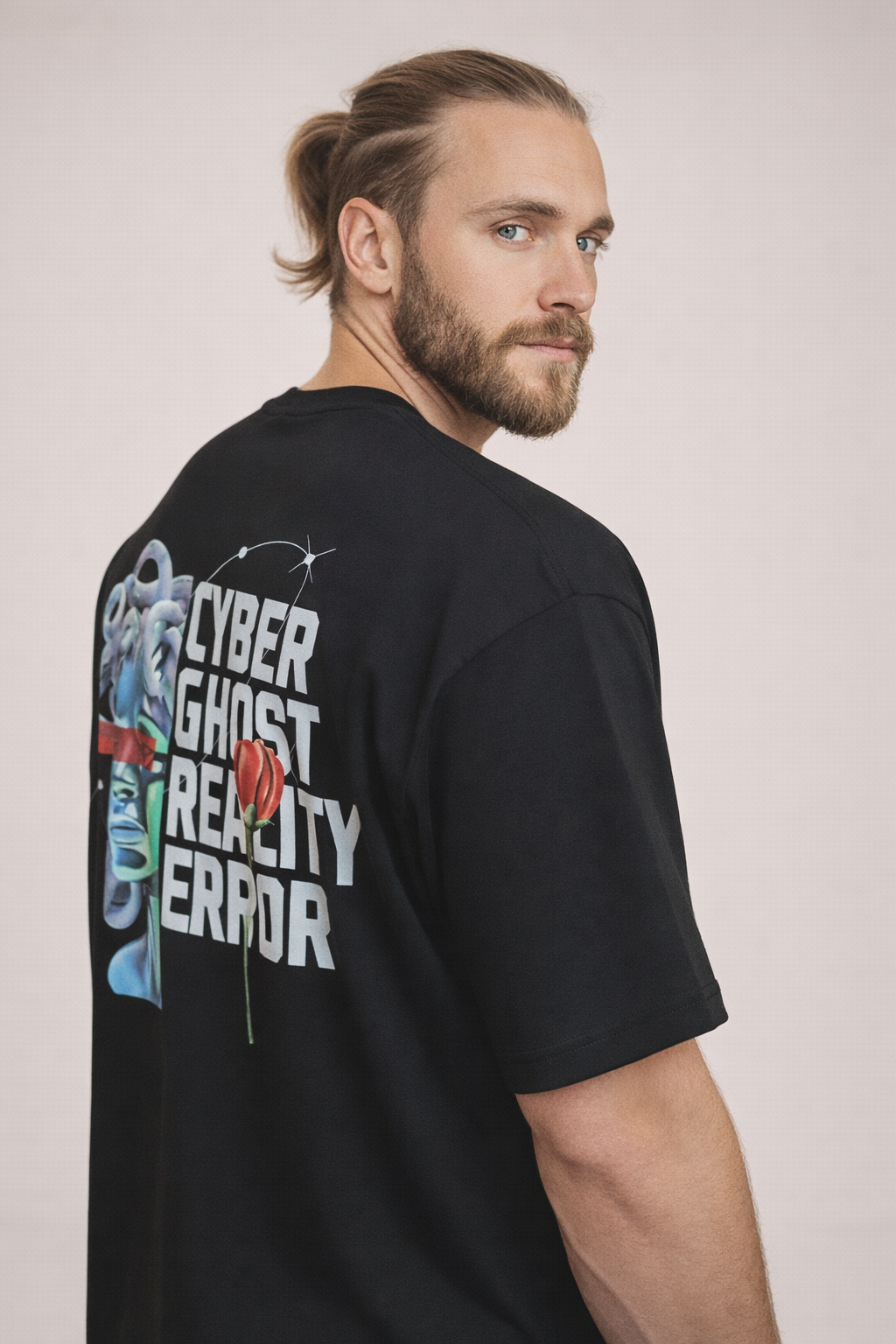 Cyber Ghost Reality Error Oversized Streetwear T-Shirt