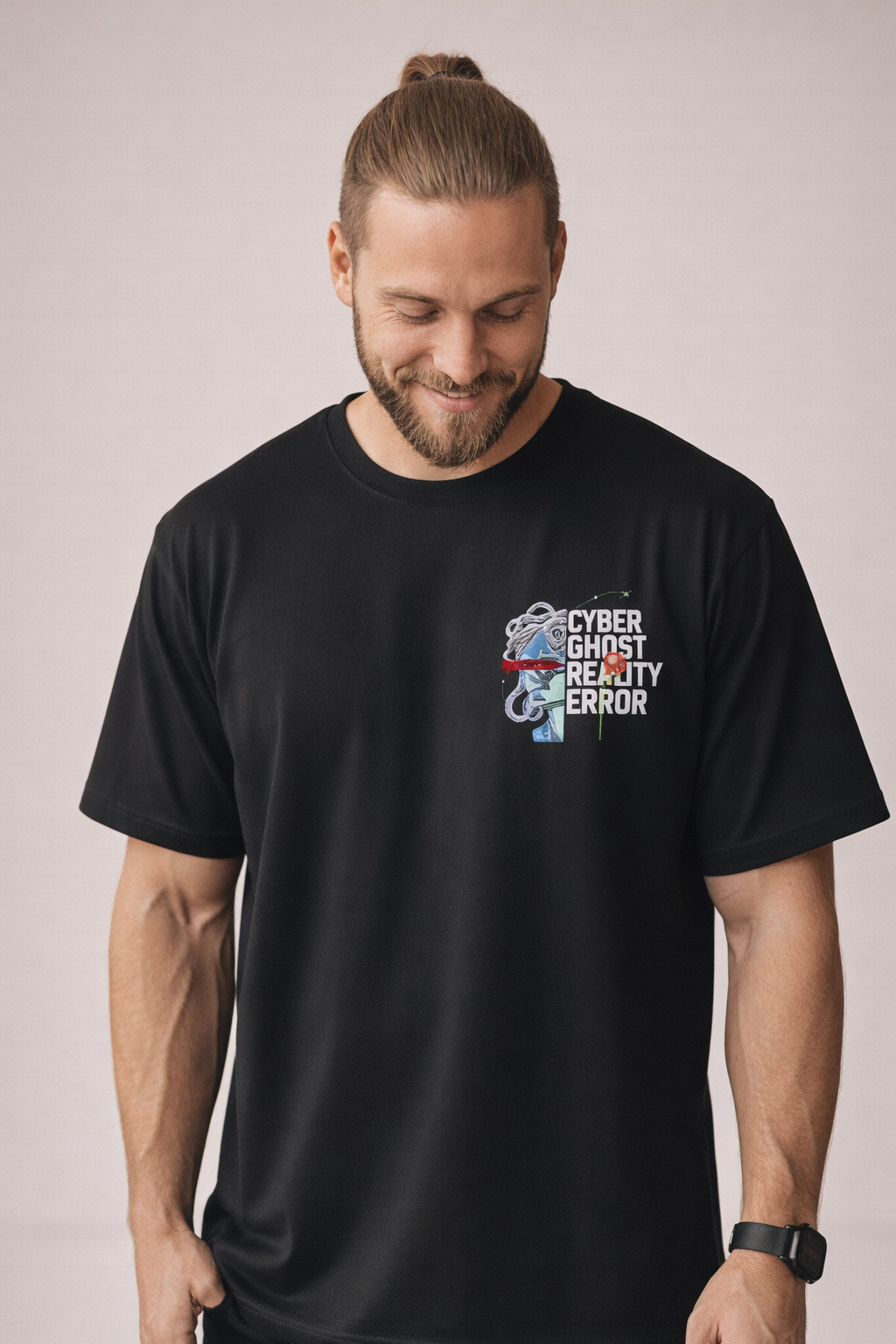 Cyber Ghost Reality Error Oversized Streetwear T-Shirt