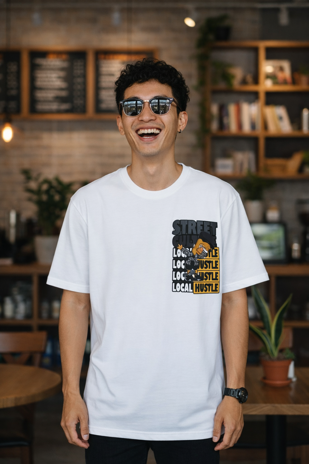 Street Culture Local Hustle Graphic Oversize Tee