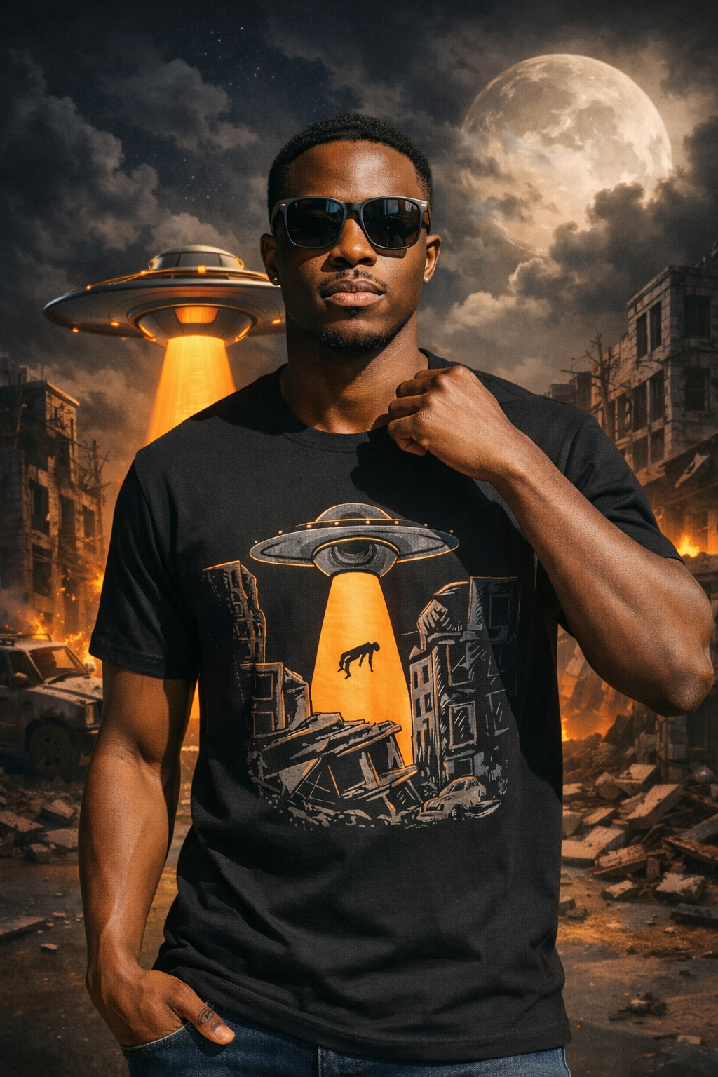 Alien Takeover Sci-Fi Regular Fit T-Shirt