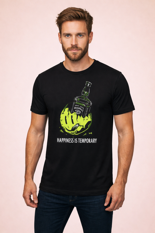 Happiness Is Temporary Melting Smiley Regular Fit Tee