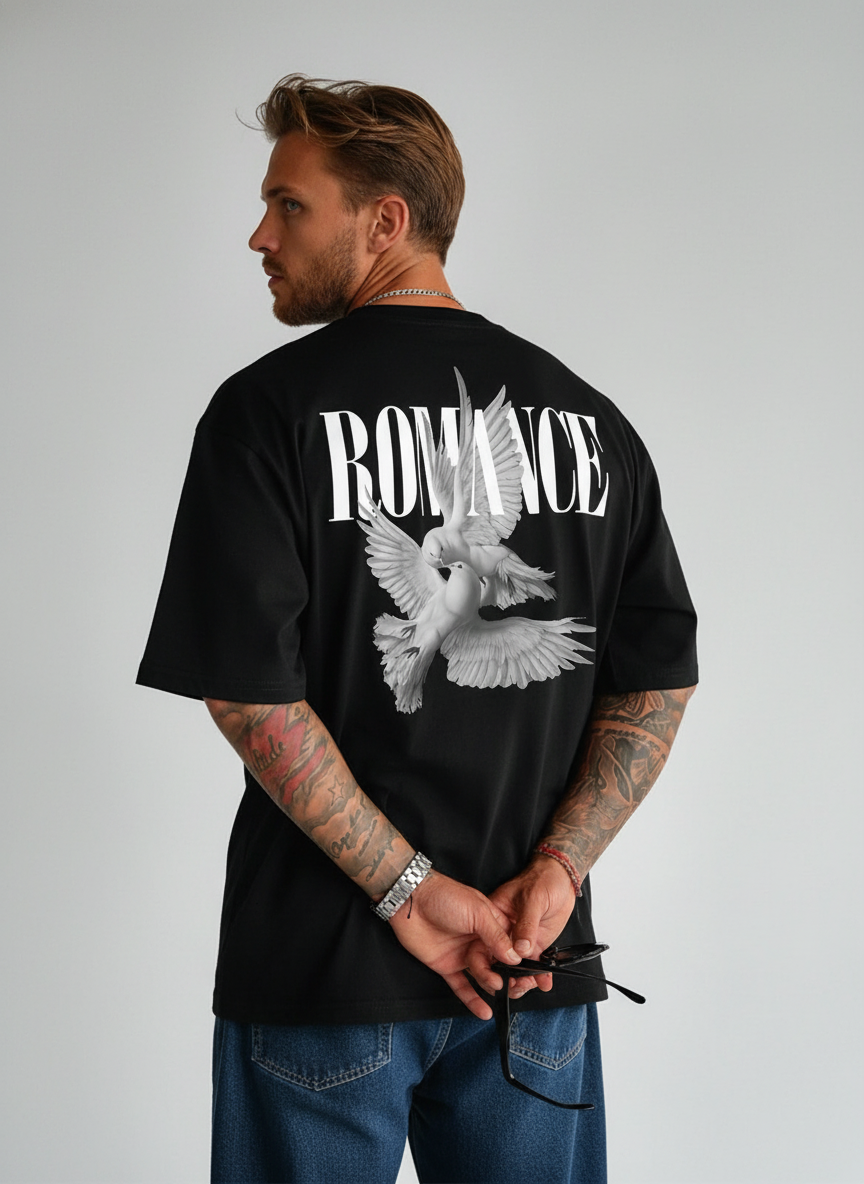 The "Romance" Dove Oversize graphic Tee