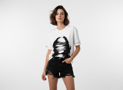 Velora Abstract Blindfold Woman Graphic T-Shirt