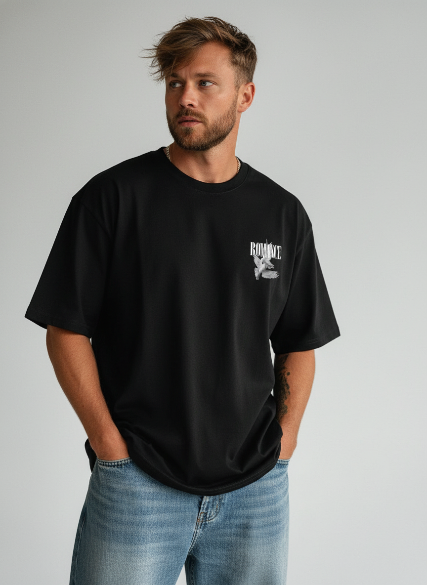 The "Romance" Dove Oversize graphic Tee
