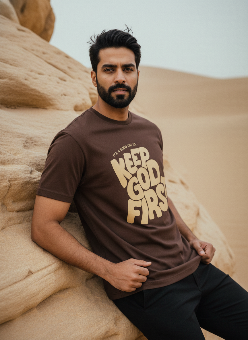 Keep God First Retro Regular Graphic Tee