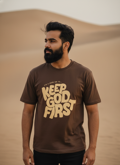 Keep God First Retro Regular Graphic Tee