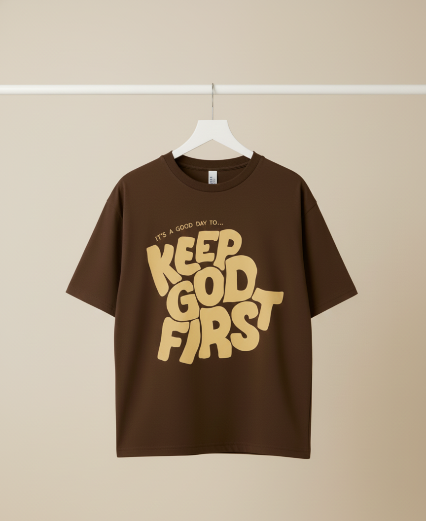 Keep God First Retro Regular Graphic Tee