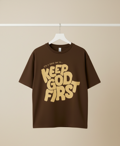 Keep God First Retro Regular Graphic Tee