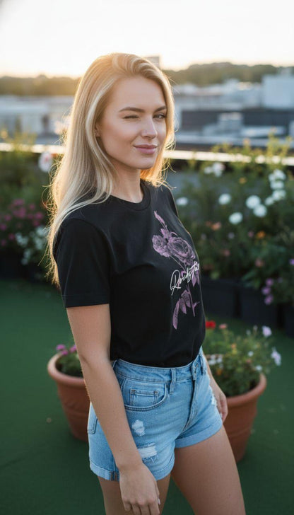 Rockstar Floral Script Regular Fit T-Shirt