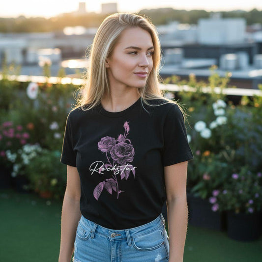 Rockstar Floral Script Regular Fit T-Shirt
