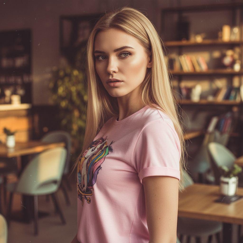 Kawaii Unicorn on Skateboard Regular Fit Tee