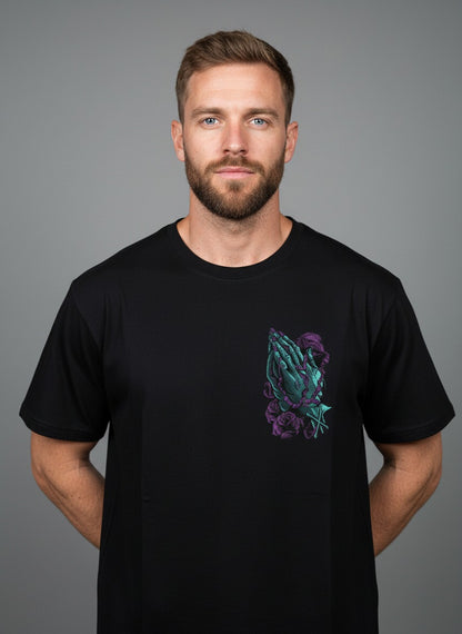 Urban Gothic "Praying Hands" Graphic Oversize Tee