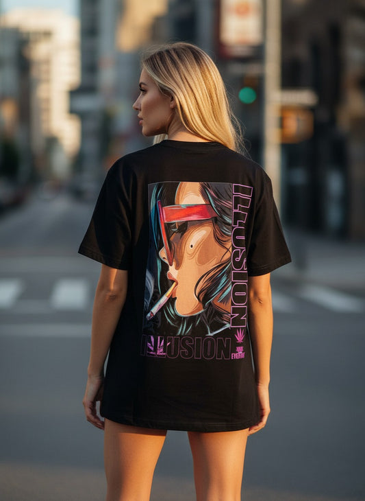 ILLUSION Cyberpunk Visor Oversize T-Shirt