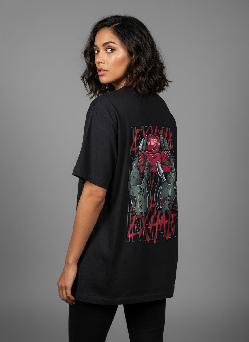 Inhale Exhale Cyborg Hands Oversize tshirt Tee
