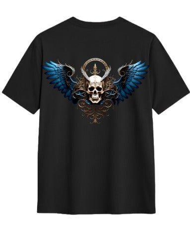 "Guardian of the Dark" Winged Skull  Oversized Tee